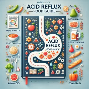 Acid Reflux Food Guide'. The image should feature symbols of digestive health and acid reflux management