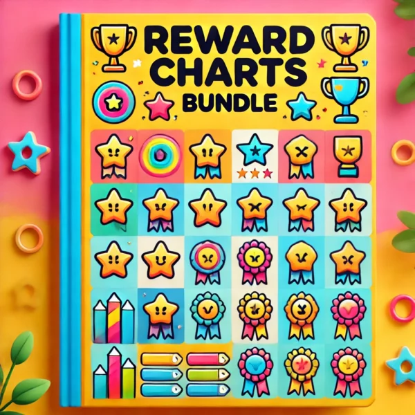 Reward Charts Bundle'. The image should include colorful reward charts with stars, checkmarks, and symbo