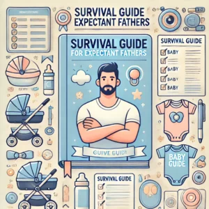 Survival Guide for Expectant Fathers'. The image should feature symbols of fatherhood preparation, such